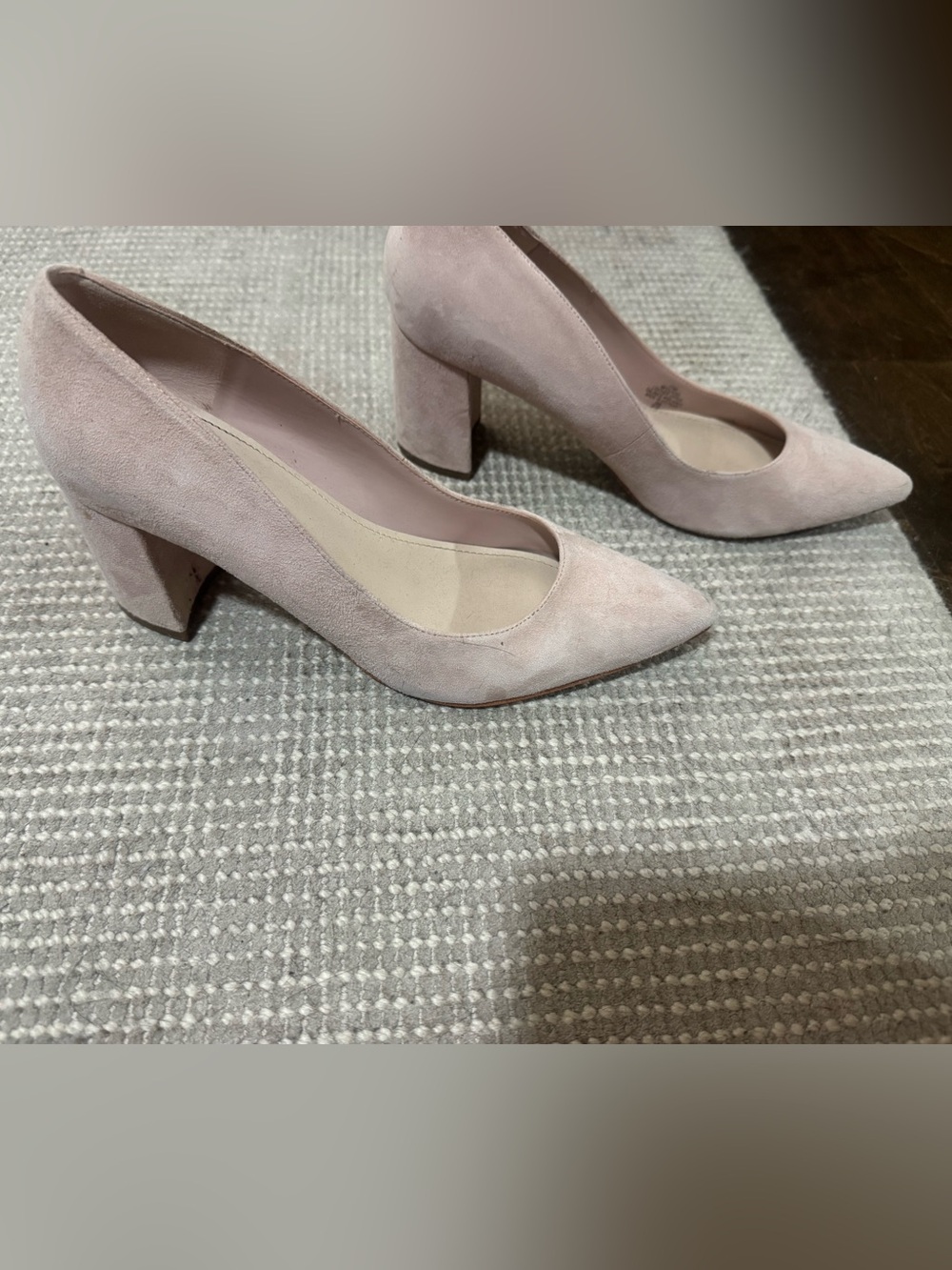 Marc Fisher Light Pink/ tan Suede Pointed-Toe Pumps - Picture 5 of 8